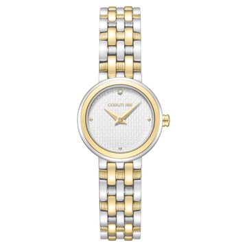 Cerruti 1881 Quartz Analog Silver Dial Two Toned Stainless Steel Strap Watch For Women