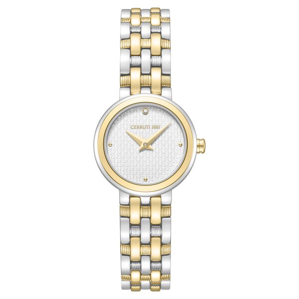 Cerruti 1881 Quartz Analog Silver Dial Two Toned Stainless Steel Strap Watch For Women - image number 0