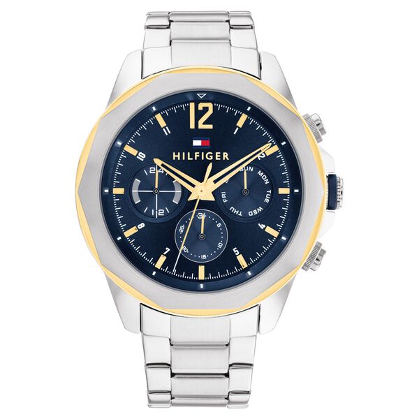 Tommy Hilfiger Blue Dial Silver Stainless Steel Strap Watch for Men - image number 0
