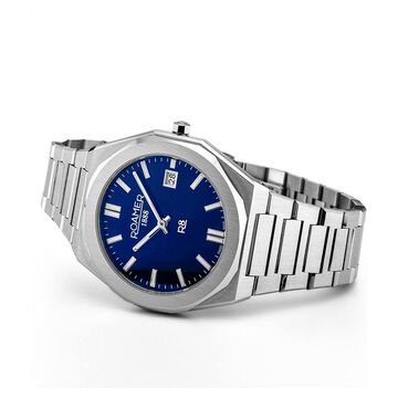 Roamer Quartz Analog with Date Blue Dial Silver Stainless Steel Strap Watch For Men