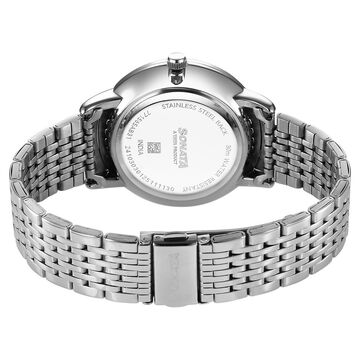 Sonata Eternia Quartz Analog Black Dial Metal Strap Watch For Men