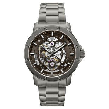 Kenneth Cole Automatic Brown Dial Grey Stainless Steel Strap Watch For Men