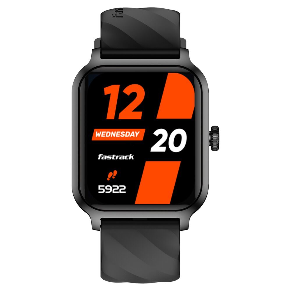 Buy Online Fastrack Rave FX2 with 4.64 cm UltraVU HD Display SingleSync BT Calling Functional Crown with Black Strap 38138pp01 Titan