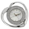 Titan Quartz Analog Silver Dial Leather Strap Watch for Women - image number 0