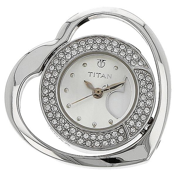 Titan Quartz Analog Silver Dial Leather Strap Watch for Women - image number 0