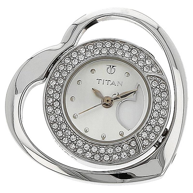 Titan Quartz Analog Silver Dial Leather Strap Watch for Women