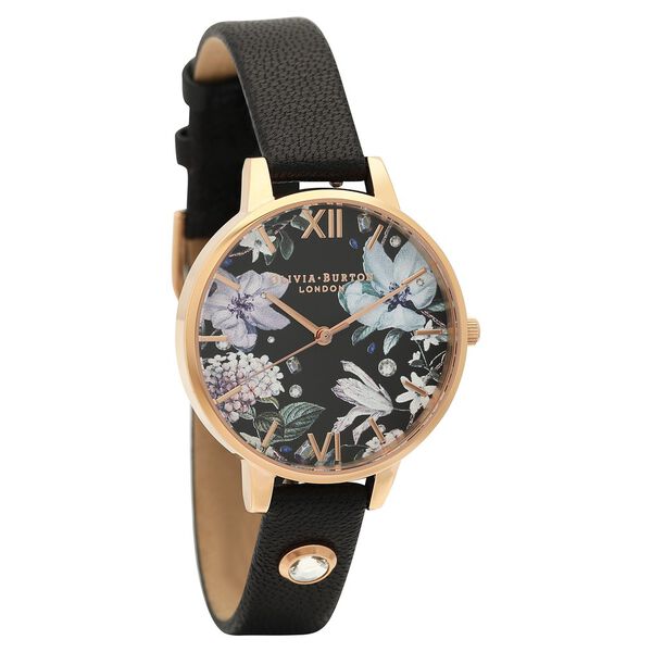 Olivia Burton Quartz Analog Black Dial Leather Strap Watch for Women - image number 1
