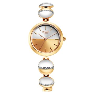 Titan Raga Delight Two Toned Dial Analog Metal Strap Watch for Women
