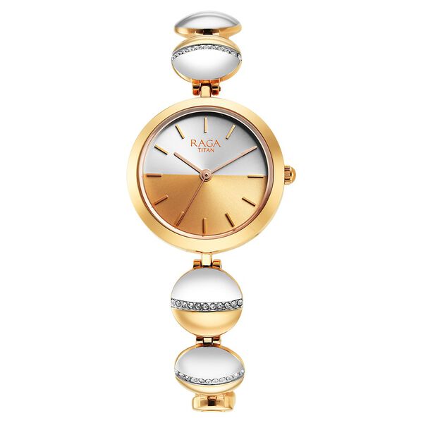 Titan Raga Delight Two Toned Dial Analog Metal Strap Watch for Women - image number 2
