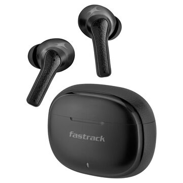Fastrack FPods FS100 40Hrs Playtime Truly Wireless Black Ear Buds with 10 mm Bass Drivers Quad Mic NitroFast Charge