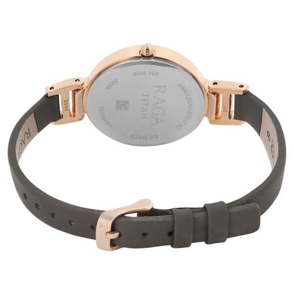 Titan Raga Viva Rose Gold Dial Analog Leather Strap watch for Women - image number 4