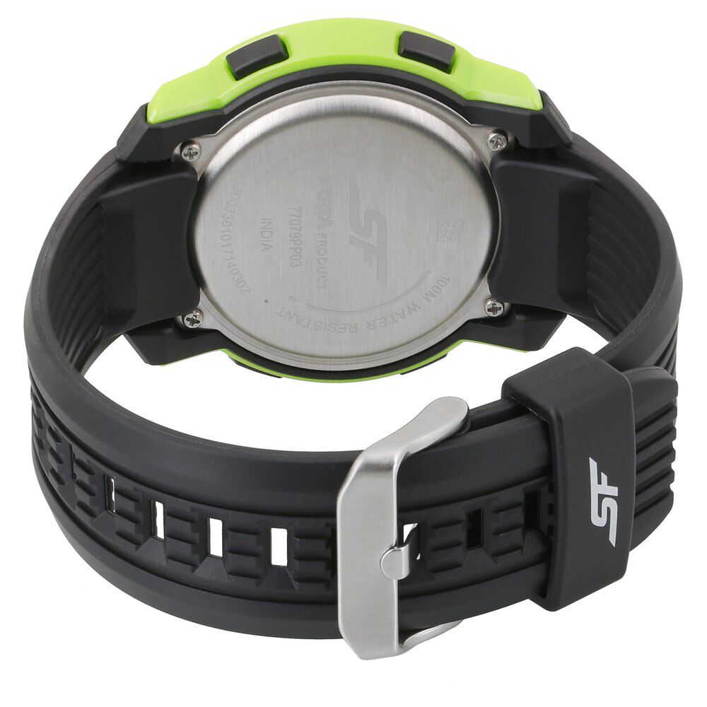 Buy Online SF Digital Dial Black Plastic Strap Watch for Men nm77079pp03w Titan