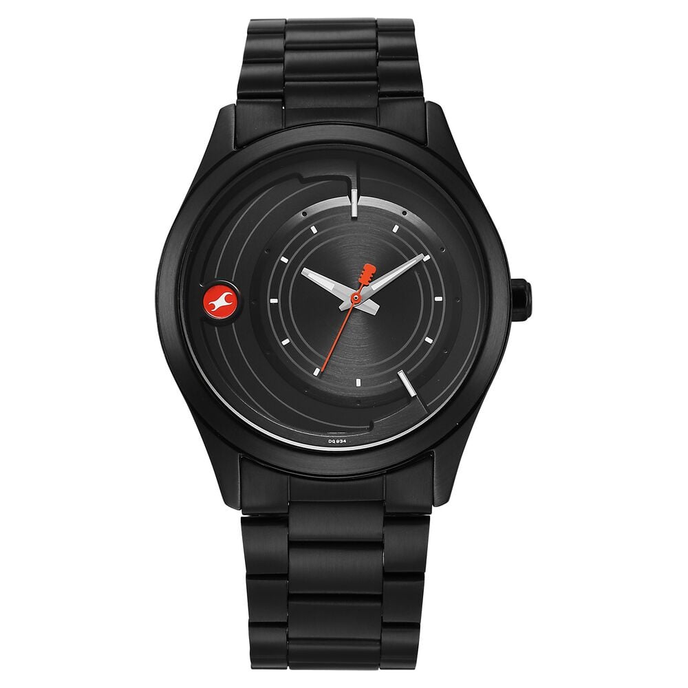 Fastrack Groove Quartz Analog Black Dial Black Stainless Steel Strap Watch For Guys-image-44