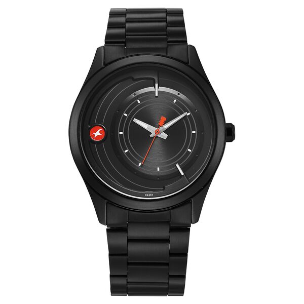 Fastrack Groove Quartz Analog Black Dial Black Stainless Steel Strap Watch For Guys - image number 0