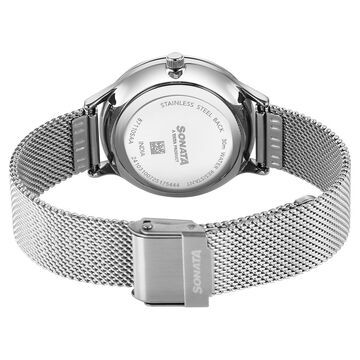 Sonata Festive Quartz Multifunction Silver Dial Metal Strap Watch For Women