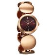Vyb Showstopper By Fastrack Quartz Analog Maroon Dial Rose Gold Metal Strap Watch For Girls - image number 1