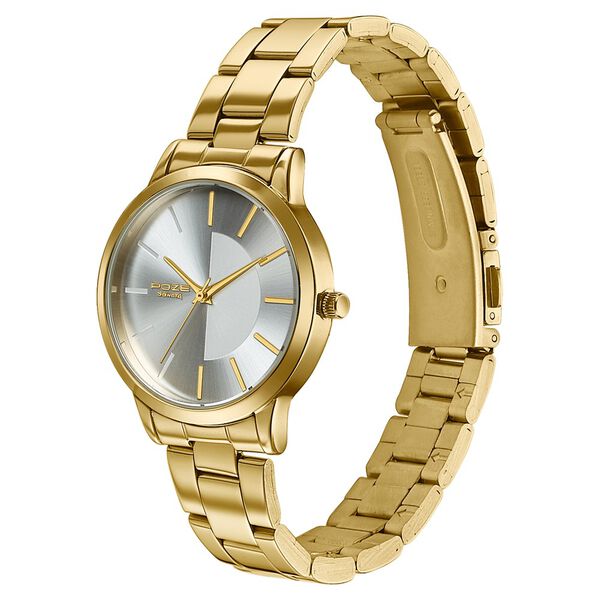 Poze By Sonata Quartz Analog Silver Dial Golden Stainless Steel Strap Watch For Women - image number 4