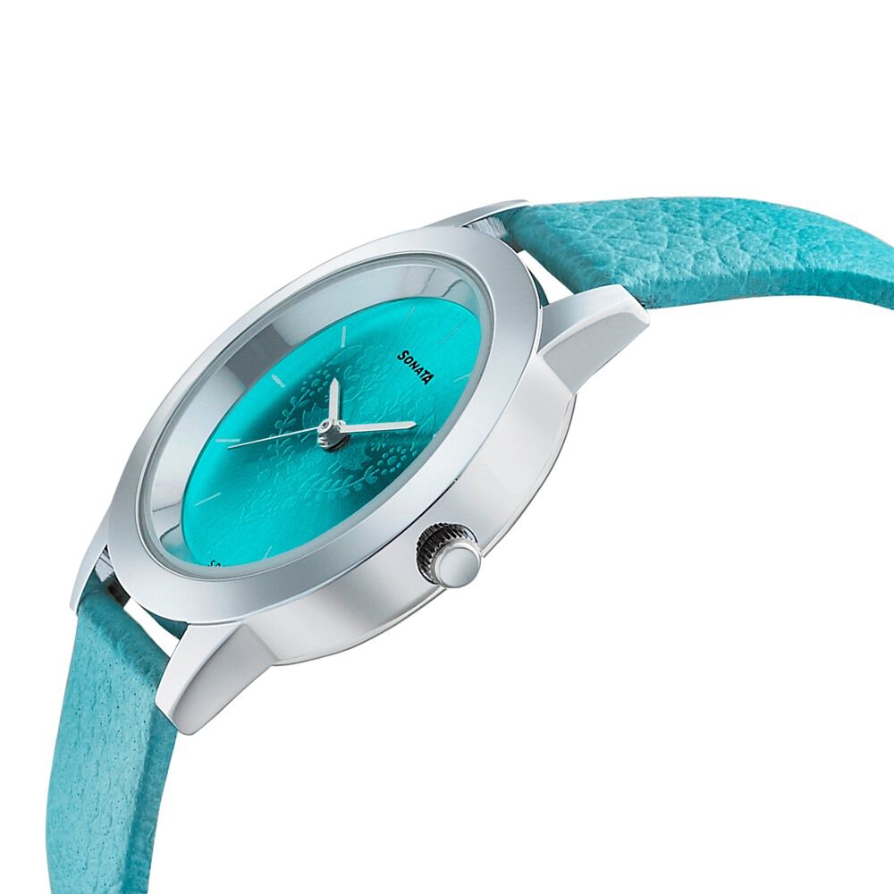 Buy Online Sonata Floral Folkart Blue Dial Women Watch With