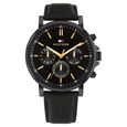 Tommy Hilfiger Multifunction Black Round Dial Black Leather Strap Watch For Men - image number 0