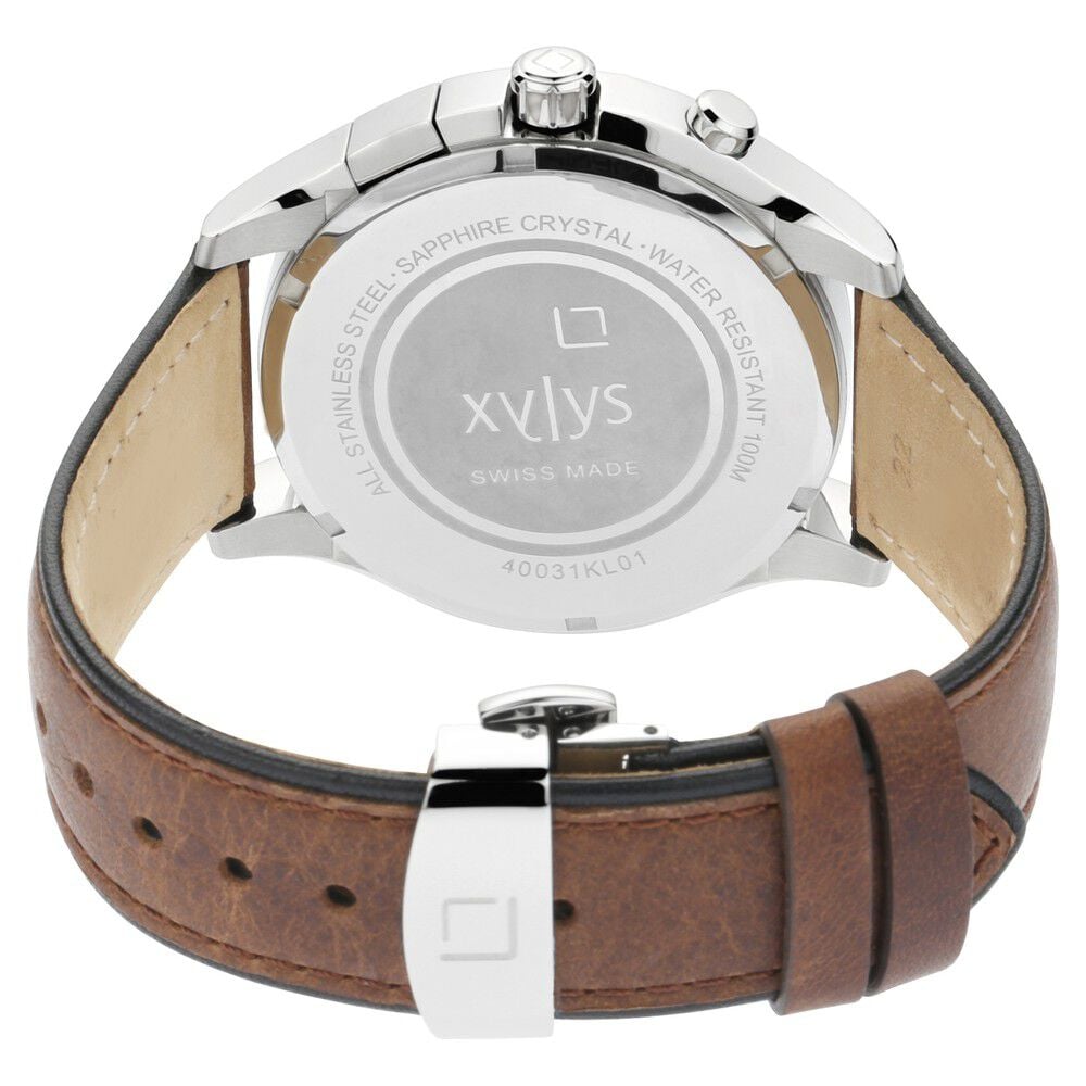 Buy Online Xylys Swiss Chronograph Brown Leather Strap and