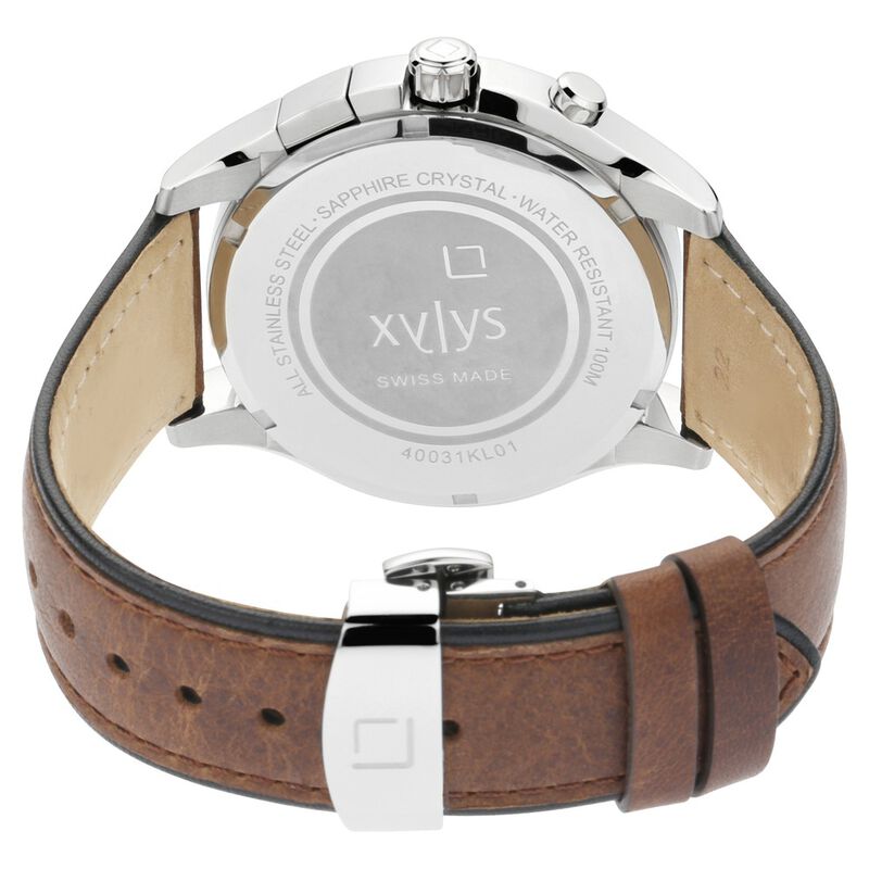 Buy Online Xylys Quartz Chronograph Bicolour Dial Leather Strap Watch