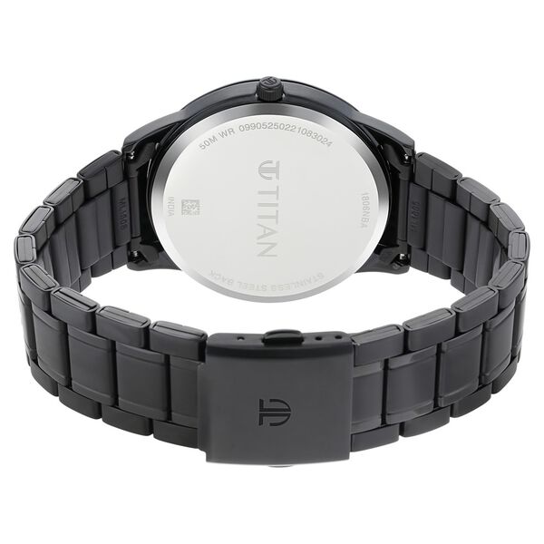 Titan Minimals Quartz Analog with Date Black Dial Black Metal Strap Watch For Men - image number 4
