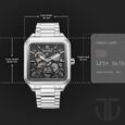 Titan Shaped Automatics Anthracite Dial Silver Stainless Steel Strap watch for Men - image number 2