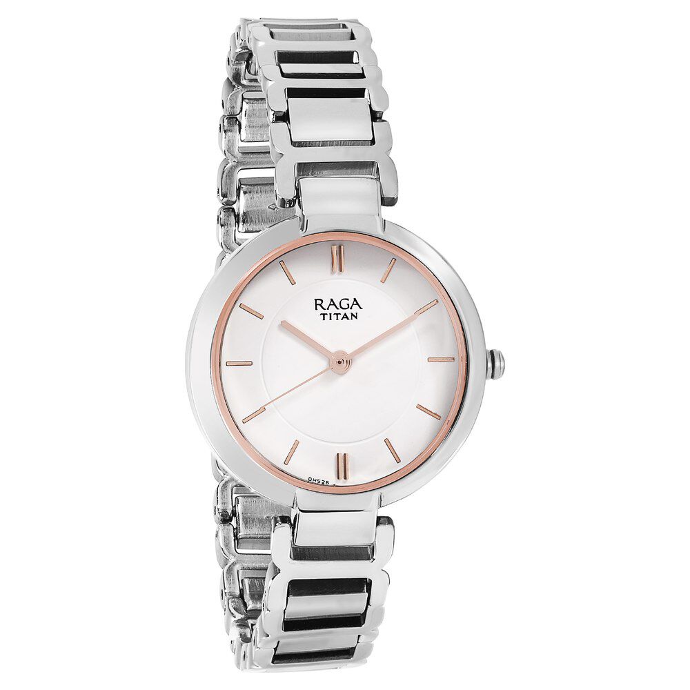 Buy Online Titan Raga Viva White Dial Analog Metal Strap watch for