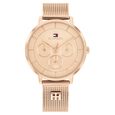 Tommy Hilfiger Quartz Multifunction Brown Dial Rose Gold Stainless Steel Strap Watch For Women - image number 0