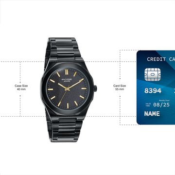 Sonata Poze Quartz Analog Black Dial Black Colour Stainless Steel Strap Watch For Men
