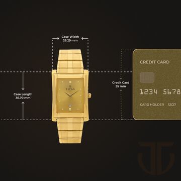 Titan Champagne Dial Analog with Date Metal Strap Watch for Men