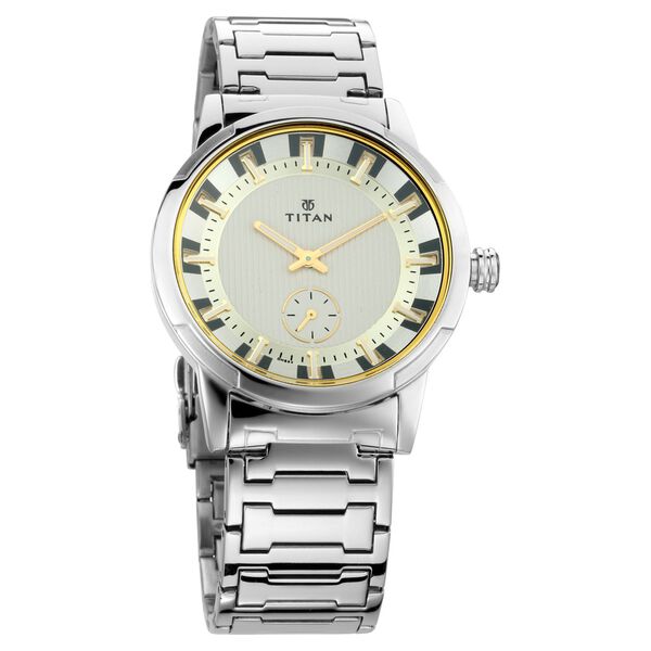 Titan Quartz Analog Silver Dial Metal Strap Watch for Men - image number 1