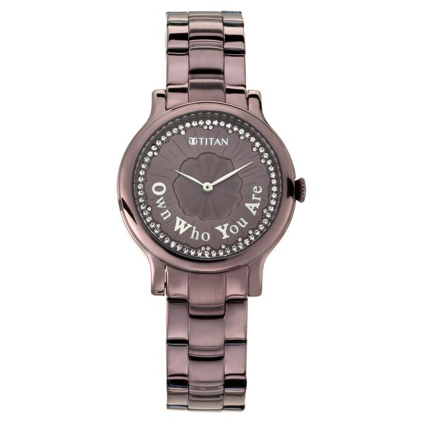 Titan Self Expression Purple Dial Analog Stainless Steel Strap Watch for Women - image number 1