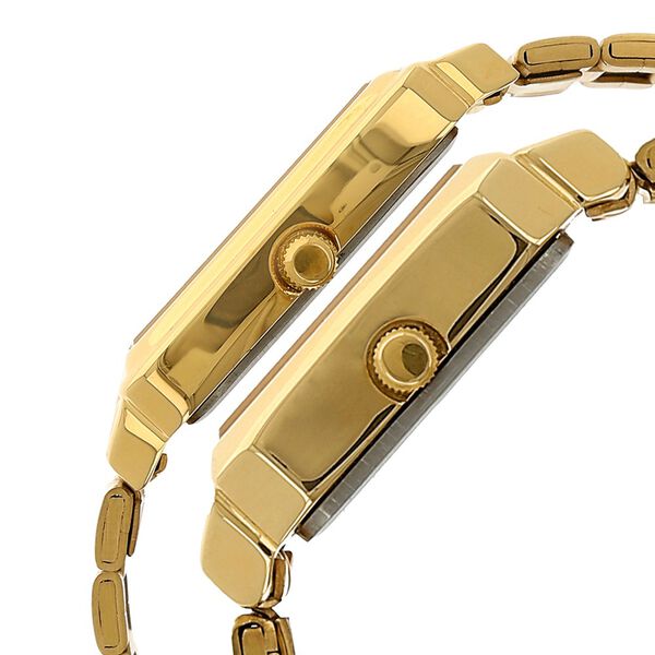 Titan Quartz Analog with Day and Date Champagne Dial Metal Strap Watch for Couple - image number 2