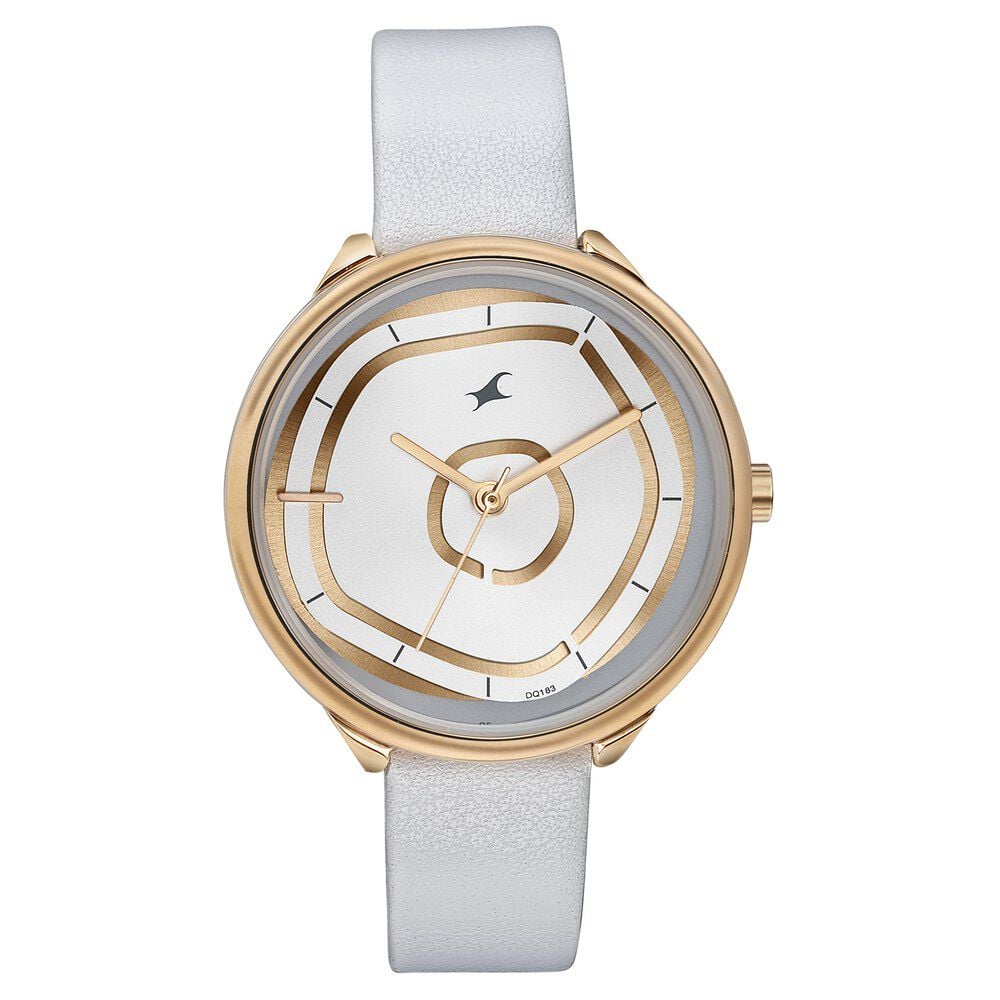 Buy Online Fastrack Stunners Quartz Multifunction Rose Gold Dial Leather Strap Watch for Girls 6303wl02 Titan