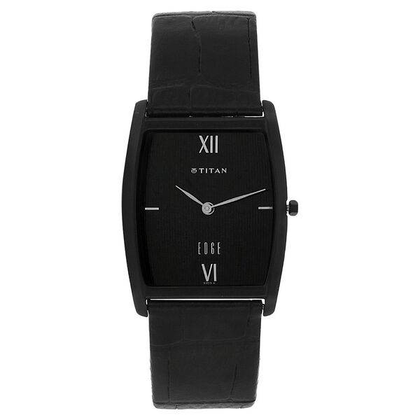 Titan Quartz Analog Black Dial Leather Strap Watch for Men - image number 0