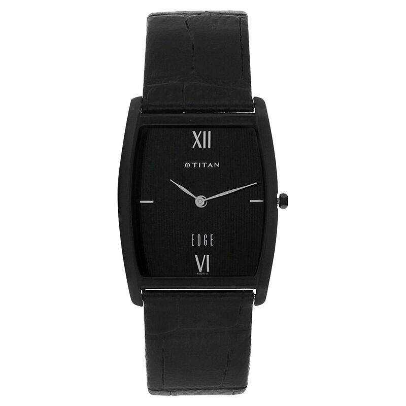 Titan Quartz Analog Black Dial Leather Strap Watch for Men