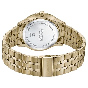 Sonata Wedding Edit Quartz Analog with Date Red Dial Stainless Steel Strap Watch For Men