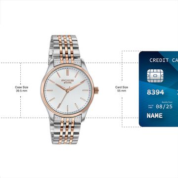 Sonata Poze Quartz Analog White Dial Two Toned Colour Stainless Steel Strap Watch For Men