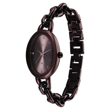 Vyb Manifester By Fastrack Quartz Analog Brown Dial Brown Metal Strap Watch For Girls