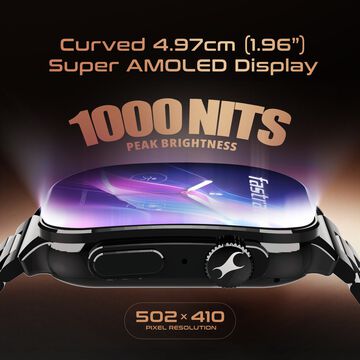 Fastrack Revoltt FS2 Pro (Metal) 1.96" Super AMOLED Smart Watch Metal Body with 1000 Nits Brightness BP & Sleep Monito