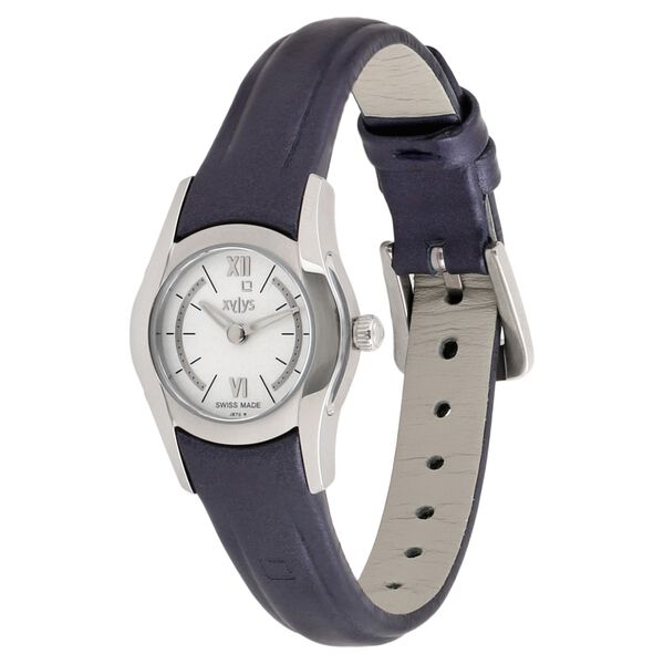 Xylys Swiss Analog Black Leather Strap and White Dial Watch For Women - image number 1