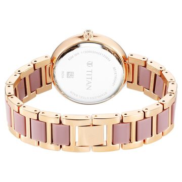 Titan Acetate Mother Of Pearl Quartz Multifunction Strap watch for Women