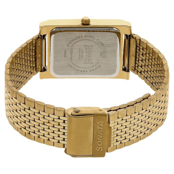 Sonata Quartz Analog Champagne Dial Stainless Steel Strap Watch for Men - image number 3