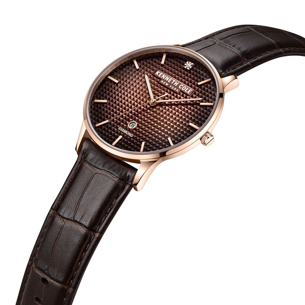 Buy Online Kenneth Cole Brown Dial Quartz Analog Leather Strap Watch for Men kcwgb2233503mn Titan
