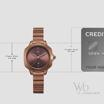 Fastrack Vyb Seeker Quartz Analog Brown Dial Metal Strap Watch For Girls