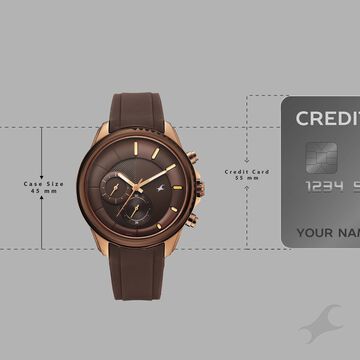 Fastrack Wild Quartz Chronograph Brown Dial Brown Silicone Strap Watch For Guys