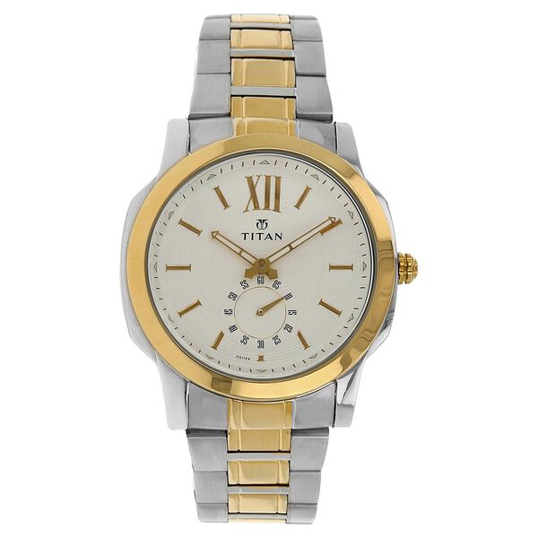 Titan Regalia Rome White Dial Quartz Multifunction Stainless Steel Strap watch for Men - image number 0