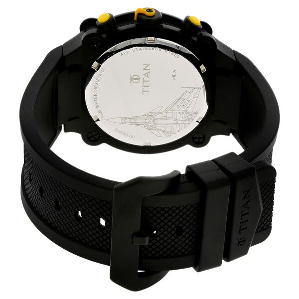 Titan Quartz Chronograph Yellow Dial Plastic Strap Watch for Men - image number 3