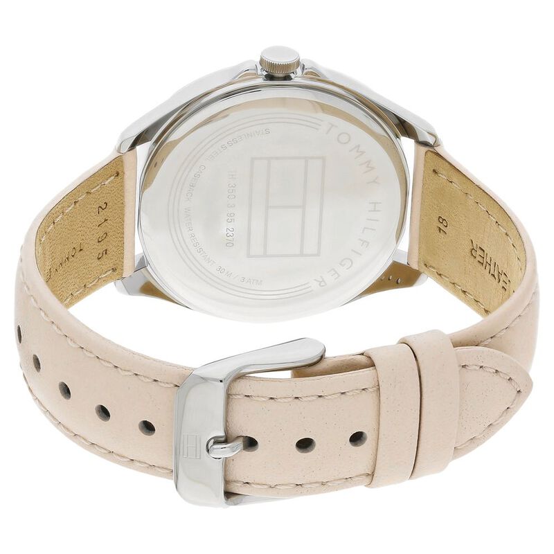 Tommy Hilfiger Quartz Analog White Dial Leather Strap Watch for Women - image number 4